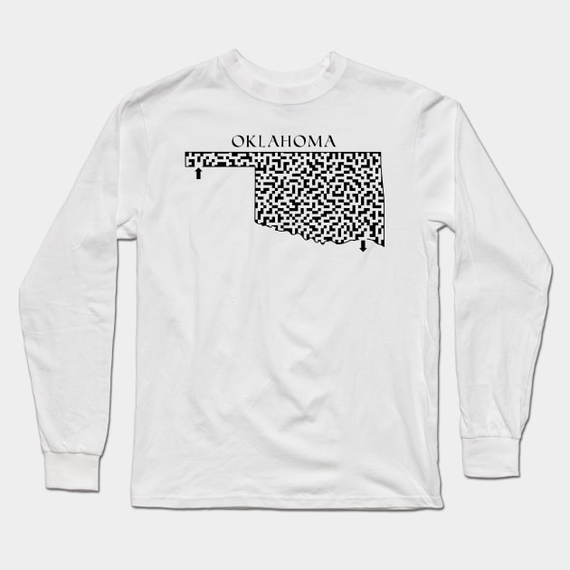 State of Oklahoma Maze Long Sleeve T-Shirt by gorff